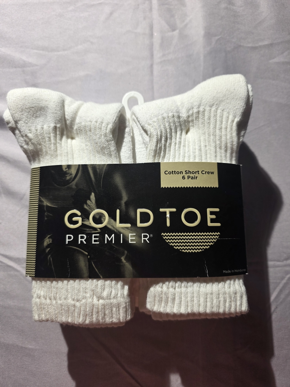 Gold Toe White Cotton Short Crew Socks - 6 Pack